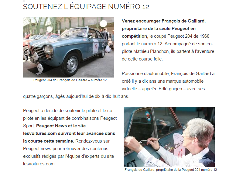 Tour Auto 2015 – Peugeot News !